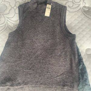 Anthropology Moth Sleeveless Mock-neck Top